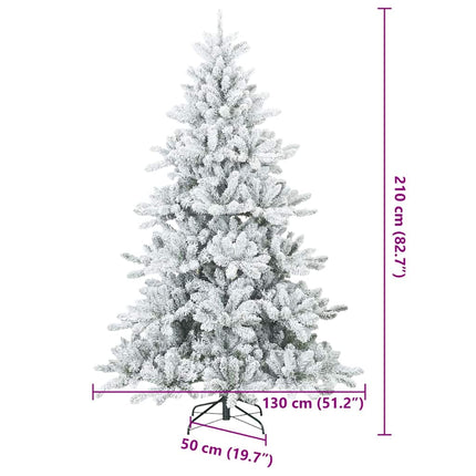 Konstgjord Vikbar Julgran Snö Flocked Vit 210 cm PVC, stål