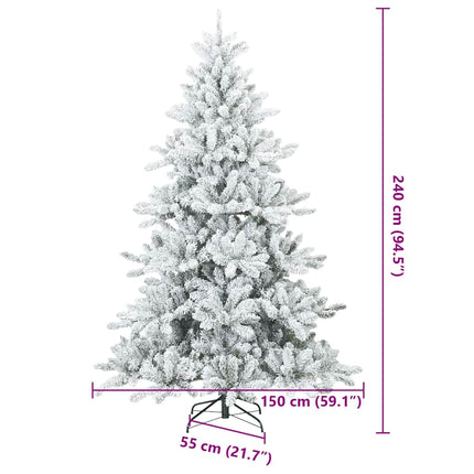 Konstgjord Vikbar Julgran Snö Flocked Vit 240 cm PVC, stål