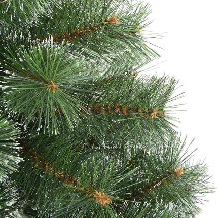 Konstgjord Vikbar Julgran Snö Flocked Grön 150 cm PVC, stål