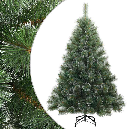 Konstgjord Vikbar Julgran Snö Flocked Grön 150 cm PVC, stål