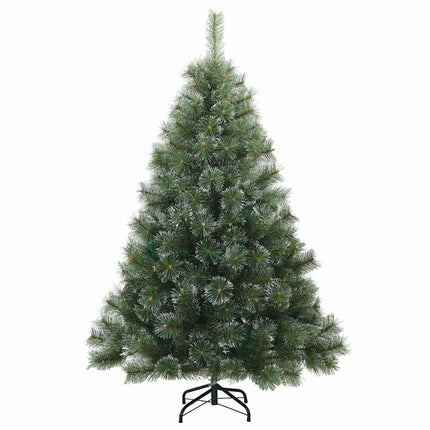 Konstgjord Vikbar Julgran Snö Flocked Grön 150 cm PVC, stål