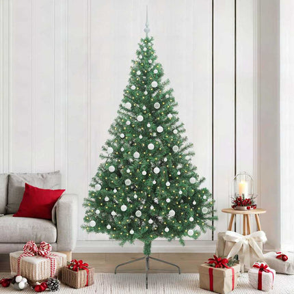 Konstgjord Förbelyst Julgran med 300 LED-lampor Grön 240 cm PVC