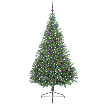 Konstgjord Förbelyst Julgran med 300 LED-lampor Grön 240 cm PVC