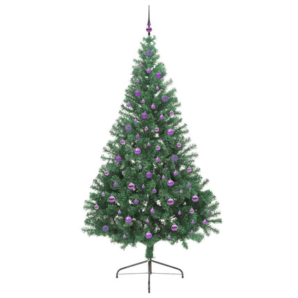 Konstgjord Förbelyst Julgran med 300 LED-lampor Grön 240 cm PVC