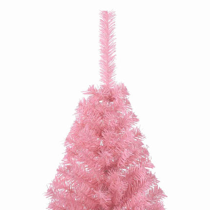 Konstgjord Förbelyst Julgran med 150 LED-lampor Rosa 120 cm PVC