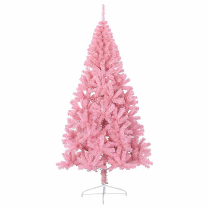 Konstgjord Förbelyst Julgran med 300 LED-lampor Rosa 180 cm PVC