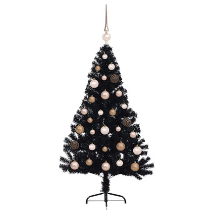 Konstgjord Förbelyst Julgran Svart 120 cm PVC