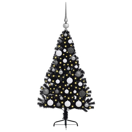 Konstgjord Förbelyst Julgran Svart 120 cm PVC