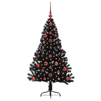 Konstgjord Förbelyst Julgran Svart 120 cm PVC