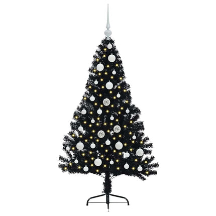 Konstgjord Förbelyst Julgran Svart 120 cm PVC