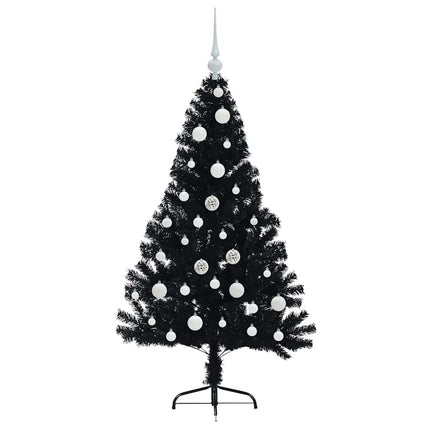 Konstgjord Förbelyst Julgran Svart 120 cm PVC