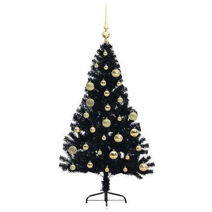 Konstgjord Förbelyst Julgran Svart 120 cm PVC