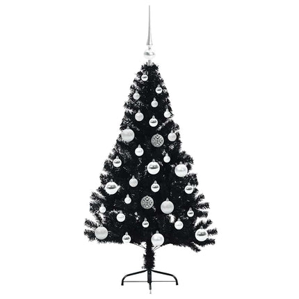 Konstgjord Förbelyst Julgran Svart 120 cm PVC