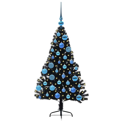 Konstgjord Förbelyst Julgran Svart 120 cm PVC