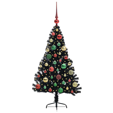 Konstgjord Förbelyst Julgran Svart 120 cm PVC
