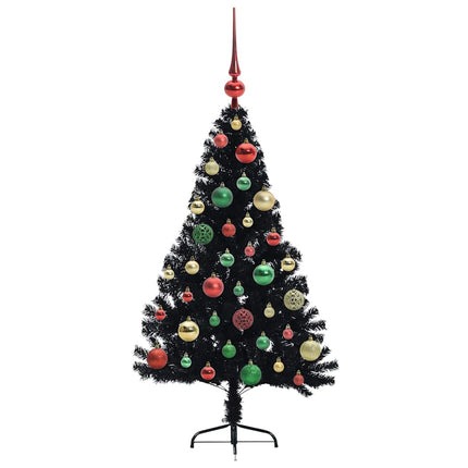 Konstgjord Förbelyst Julgran Svart 120 cm PVC