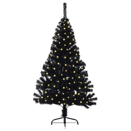 Konstgjord Förbelyst Julgran Svart 150 cm PVC