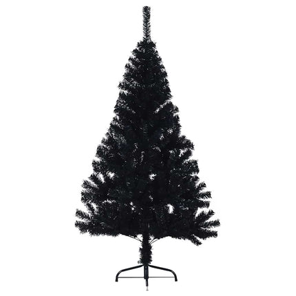 Konstgjord Förbelyst Julgran Svart 150 cm PVC