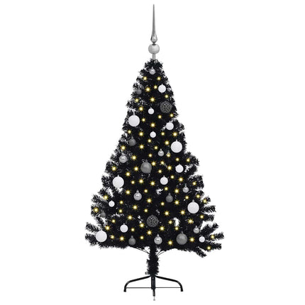 Konstgjord Förbelyst Julgran Svart 150 cm PVC