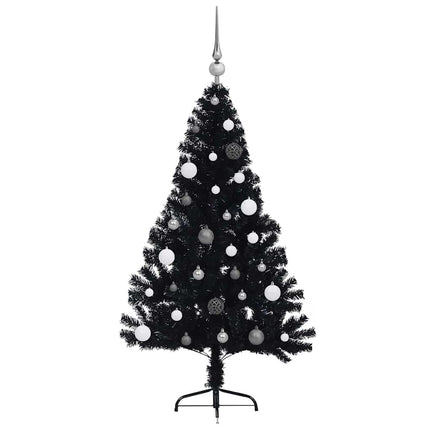 Konstgjord Förbelyst Julgran Svart 150 cm PVC