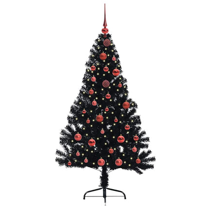 Konstgjord Förbelyst Julgran Svart 150 cm PVC