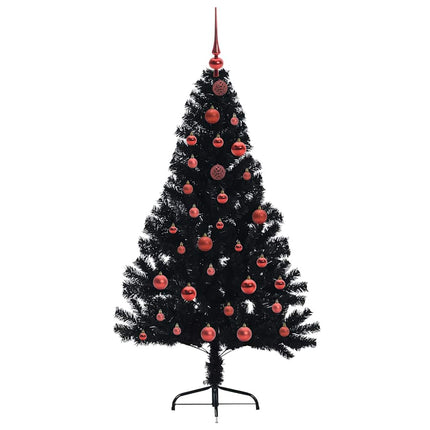 Konstgjord Förbelyst Julgran Svart 150 cm PVC