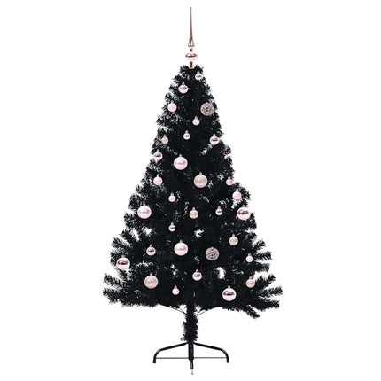Konstgjord Förbelyst Julgran Svart 150 cm PVC