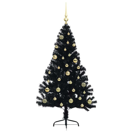 Konstgjord Förbelyst Julgran Svart 150 cm PVC