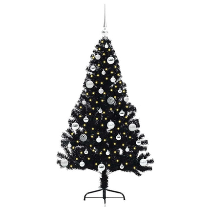 Konstgjord Förbelyst Julgran Svart 150 cm PVC