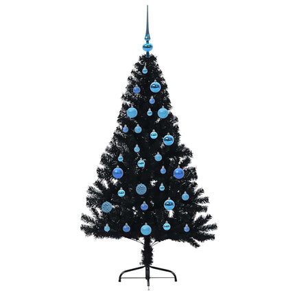 Konstgjord Förbelyst Julgran Svart 150 cm PVC