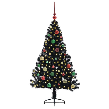 Konstgjord Förbelyst Julgran Svart 150 cm PVC