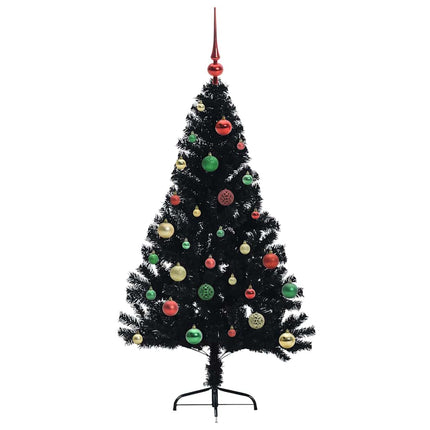 Konstgjord Förbelyst Julgran Svart 150 cm PVC