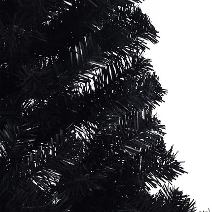 Konstgjord Förbelyst Julgran Svart 180 cm PVC