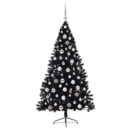 Konstgjord Förbelyst Julgran Svart 180 cm PVC