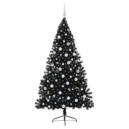 Konstgjord Förbelyst Julgran Svart 180 cm PVC