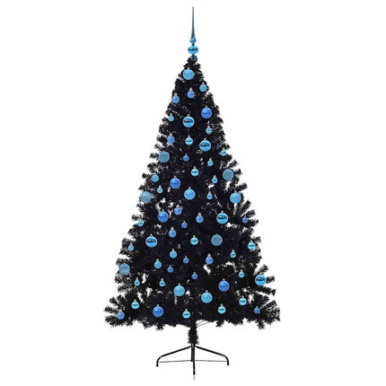 Konstgjord Förbelyst Julgran Svart 180 cm PVC