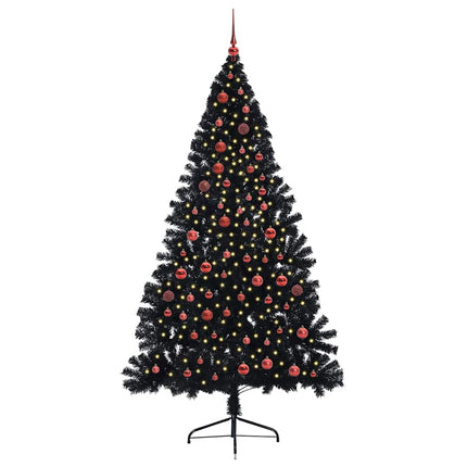 Konstgjord Förbelyst Julgran Svart 210 cm PVC