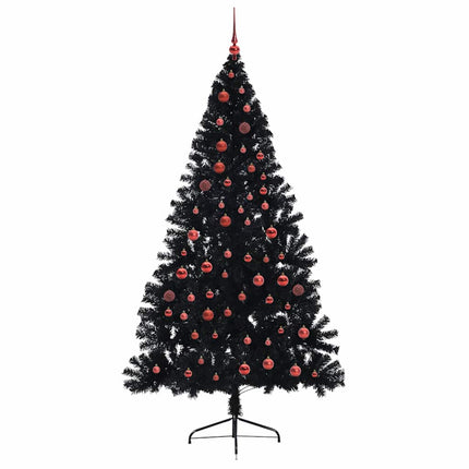 Konstgjord Förbelyst Julgran Svart 210 cm PVC