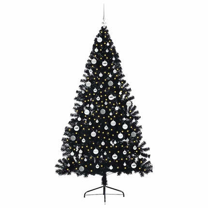 Konstgjord Förbelyst Julgran Svart 210 cm PVC