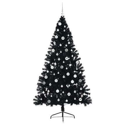 Konstgjord Förbelyst Julgran Svart 210 cm PVC