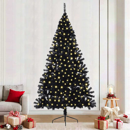 Konstgjord Förbelyst Julgran Svart 240 cm PVC