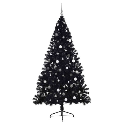 Konstgjord Förbelyst Julgran Svart 240 cm PVC