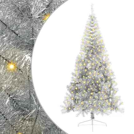 Konstgjord Förbelyst Julgran Silver 210 cm PET