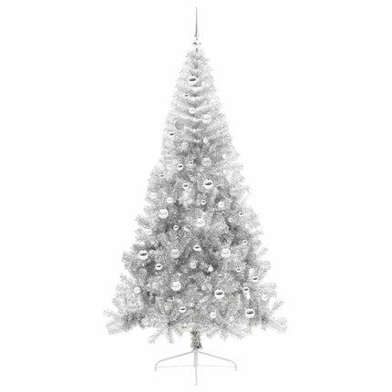 Konstgjord Förbelyst Julgran Silver 210 cm PET