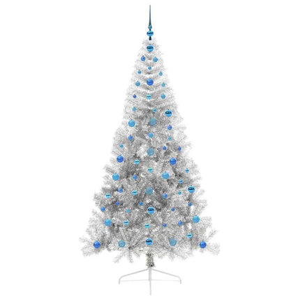Konstgjord Förbelyst Julgran Silver 210 cm PET