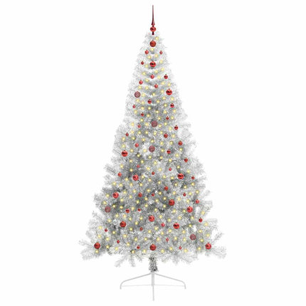 Konstgjord Förbelyst Julgran Silver 240 cm PET