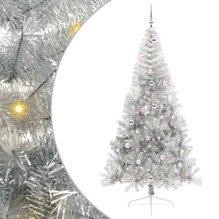 Konstgjord Förbelyst Julgran Silver 240 cm PET
