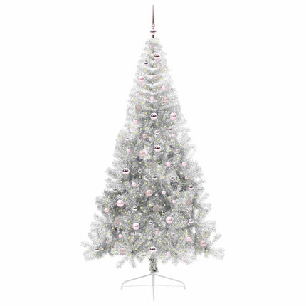 Konstgjord Förbelyst Julgran Silver 240 cm PET