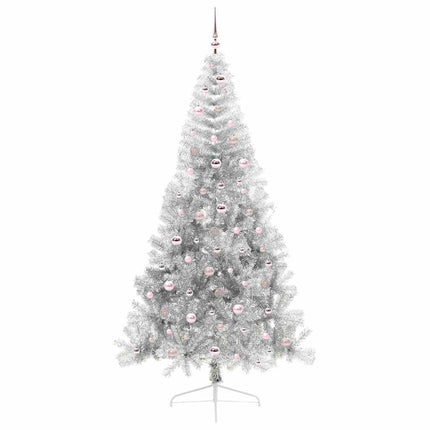 Konstgjord Förbelyst Julgran Silver 240 cm PET