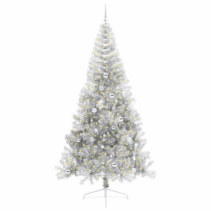 Konstgjord Förbelyst Julgran Silver 240 cm PET